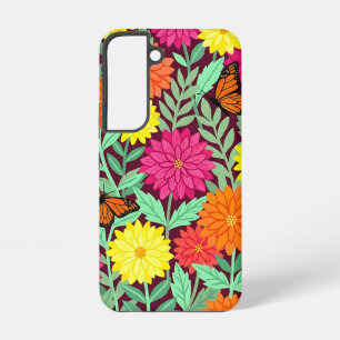 Abstrakte Dahlien-Garten-Schmetterlinge Samsung-Hü Samsung Galaxy Hülle
