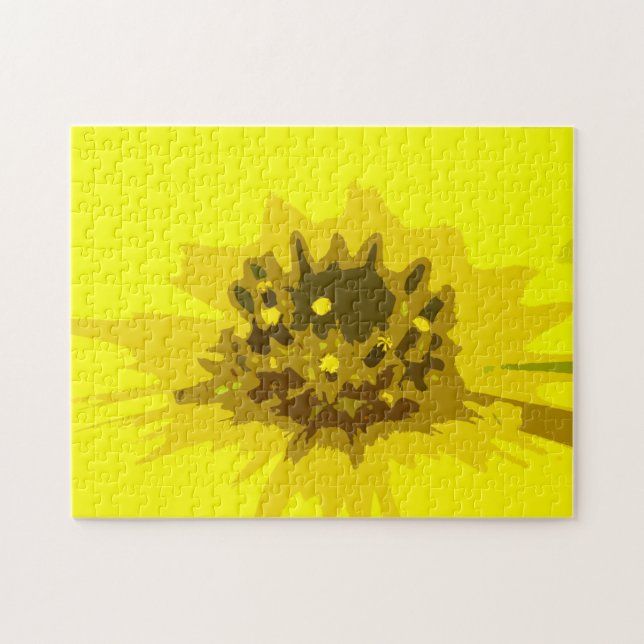 Abstrakte Daisy-Blume in farbenfroher, lebhafter G Puzzle (Horizontal)