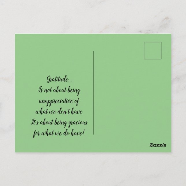 Abstrakte Dankbarkeit für Weißblüten Postkarte (Rückseite)