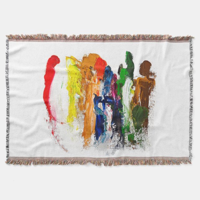 Abstrakte Darstellung menschlicher Figuren in Bewe Decke (Vorderseite)