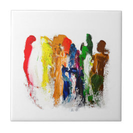 Abstrakte Darstellung menschlicher Figuren in Bewe Fliese