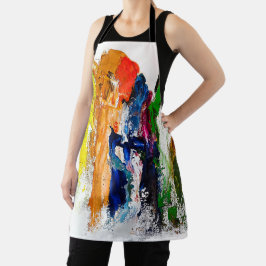 Abstrakte Darstellung menschlicher Figuren in Bewe Schürze