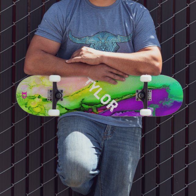 Abstrakte DD-Markenskateboard mit farbenfrohen Was Skateboard (Außenbereich 3)