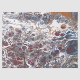 Abstrakte Decoupage aus blauem Kupfer Seidenpapier