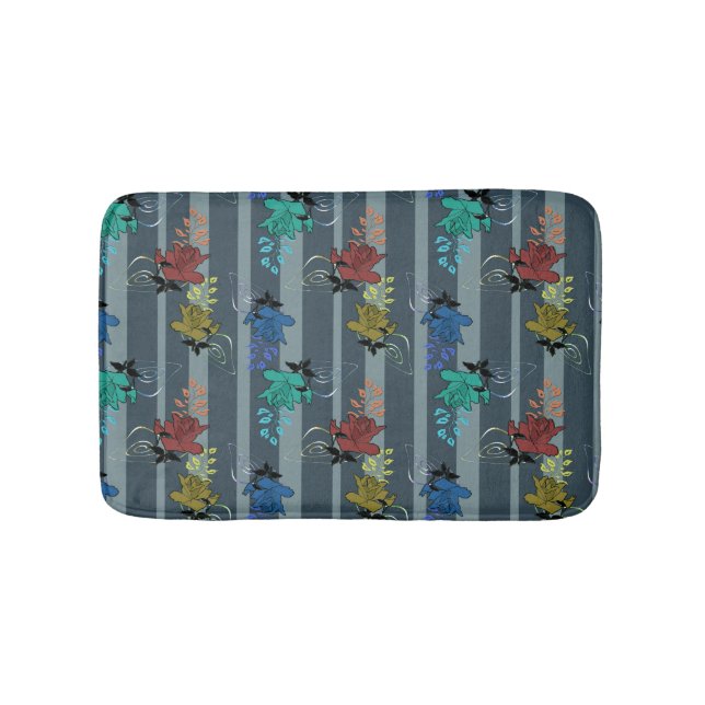 Abstrakte dekorative Retrolinie Badematte (Vorderseite)