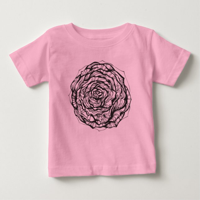 Abstrakte dekorative Rose Baby T-shirt (Vorderseite)
