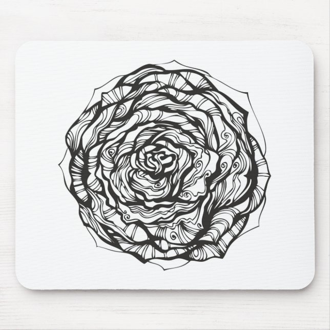 Abstrakte dekorative Rose Mousepad (Vorne)