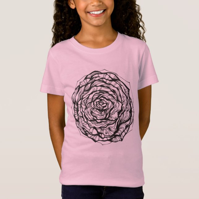 Abstrakte dekorative Rose T-Shirt (Vorderseite)