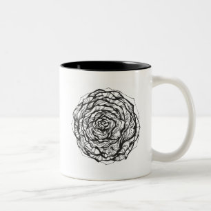 Abstrakte dekorative Rose Zweifarbige Tasse