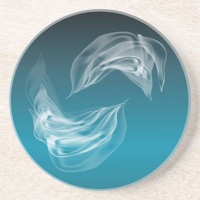 Abstrakte Delphine beim Spielen Untersetzer (Vorne)