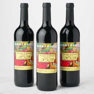 Abstrakte der fröhlichen Artist-Palette Weinetikett