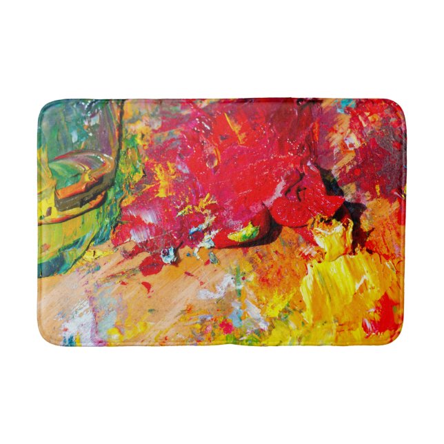 Abstrakte der Künstlerpalette Badematte (Vorderseite)