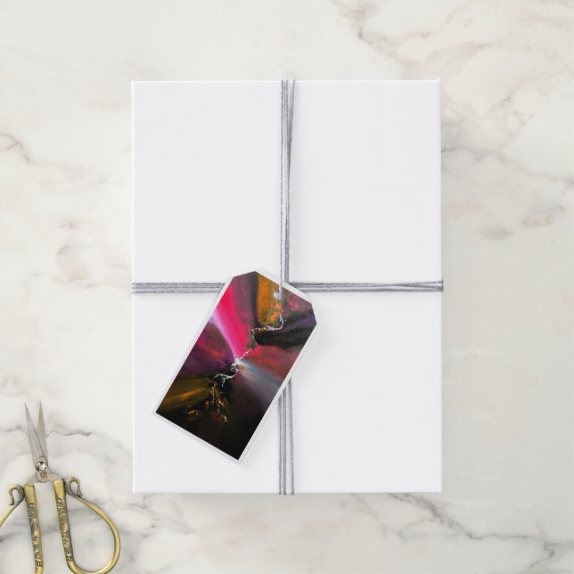 Abstrakte Design Farbe Zap Geschenktasten Geschenkanhänger (Mit Garn)