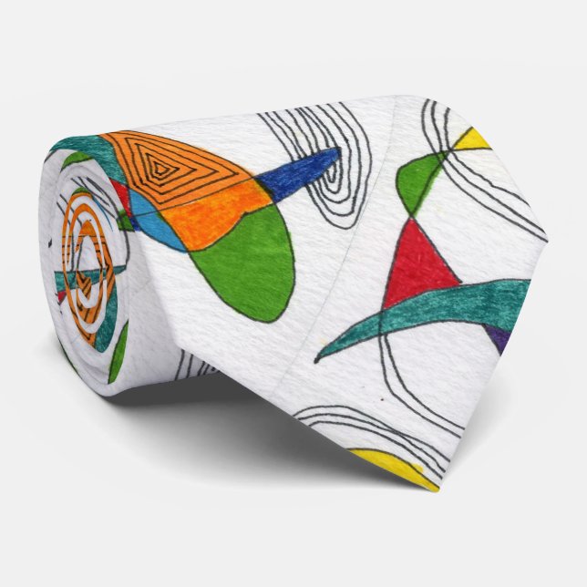 Abstrakte Design-Krawatte "Boomerangs" Krawatte (Gerollt)