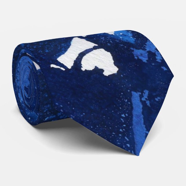 Abstrakte Design-Krawatte "Deep Waters #4" Krawatte (Gerollt)