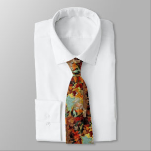 Abstrakte Design Neck Tie in Brauntönen Krawatte