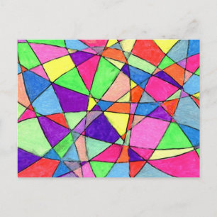 Abstrakte Design-Postkarte "Festes Glas" Postkarte