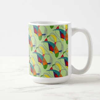 Abstrakte Design-Tasse "Boomerangs on Green Tiled" Kaffeetasse