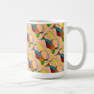 Abstrakte Design-Tasse "Boomerangs on Orange Tiled Tasse