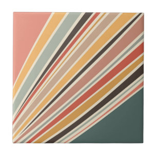 Abstrakte diagonale Retrostreifen Fliese