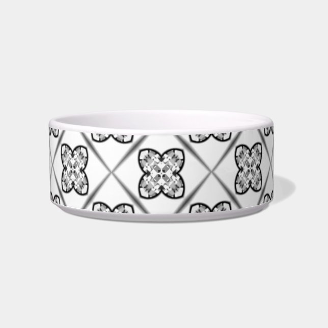 Abstrakte Diamant Print Cat oder Dog Pet Bowl Napf (Vorderseite)