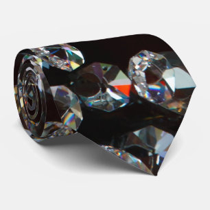 Abstrakte Diamanten auf schwarzem Hintergrund Krawatte