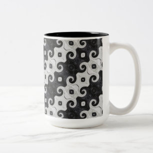 Abstrakte Diamond Eye Curls Muster Tasse