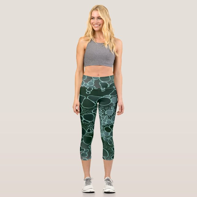 Abstrakte Digitalarbeit 9 Capri Leggings (Vorderseite)