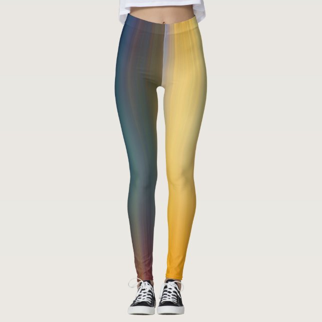 Abstrakte digitale Bi-Farb-Kunst Leggings (Vorderseite)