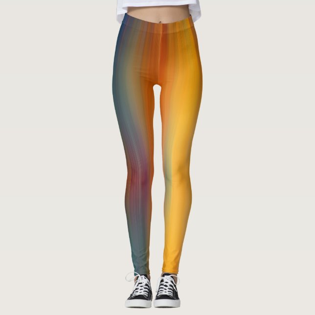 Abstrakte digitale Bi-Farb-Kunst Leggings (Vorderseite)