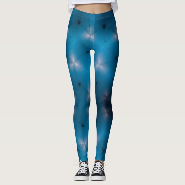 Abstrakte digitale Elektronik-Grafik Leggings (Vorderseite)