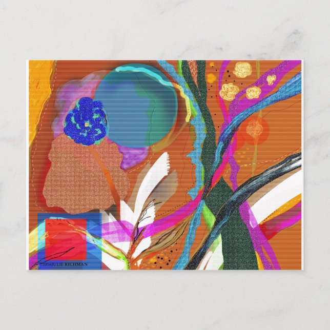 Abstrakte digitale Exploration - Postkarte 3 (Vorderseite)