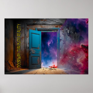 Abstrakte, digitale, grenzenlose Raumgestaltung Poster