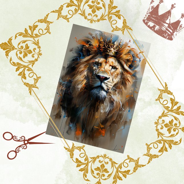 Abstrakte digitale Löwe gestrichen Decoupage Seidenpapier (Von Creator hochgeladen)