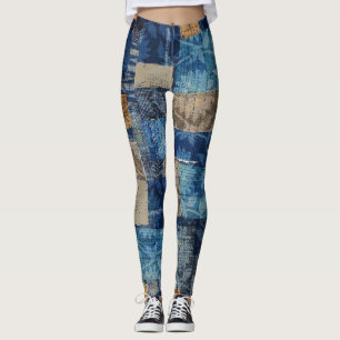 Abstrakte digitale Marine: Nahtloses Wasserfarbenm Leggings