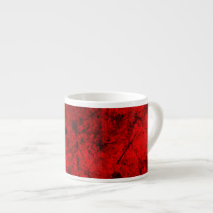 Abstrakte Digitalgrafik in Red Black Grunge Espressotasse