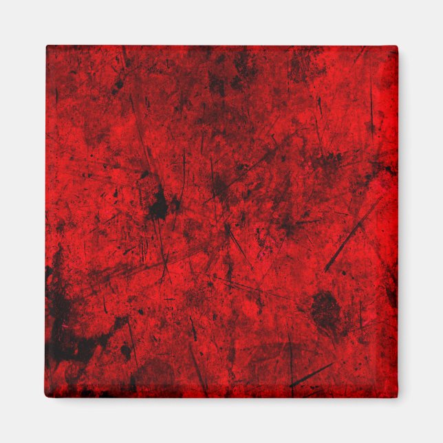 Abstrakte Digitalgrafik in Red Black Grunge Magnet (Vorne)