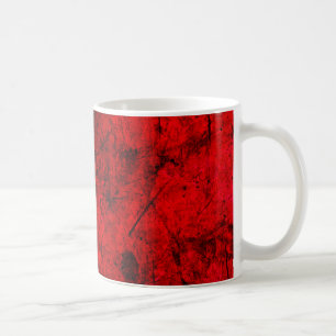 Abstrakte Digitalgrafik in Red Black Grunge Tasse