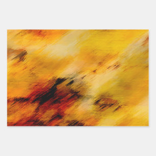 Abstrakte Digitalkunst aus Rost und Schwarzer Bohn Geschenkpapier Set