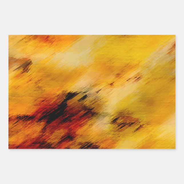 Abstrakte Digitalkunst aus Rost und Schwarzer Bohn Geschenkpapier Set (Vorderseite)