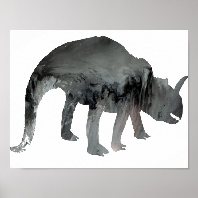 Abstrakte Dinosaurier-Silhouette Poster (Vorne)