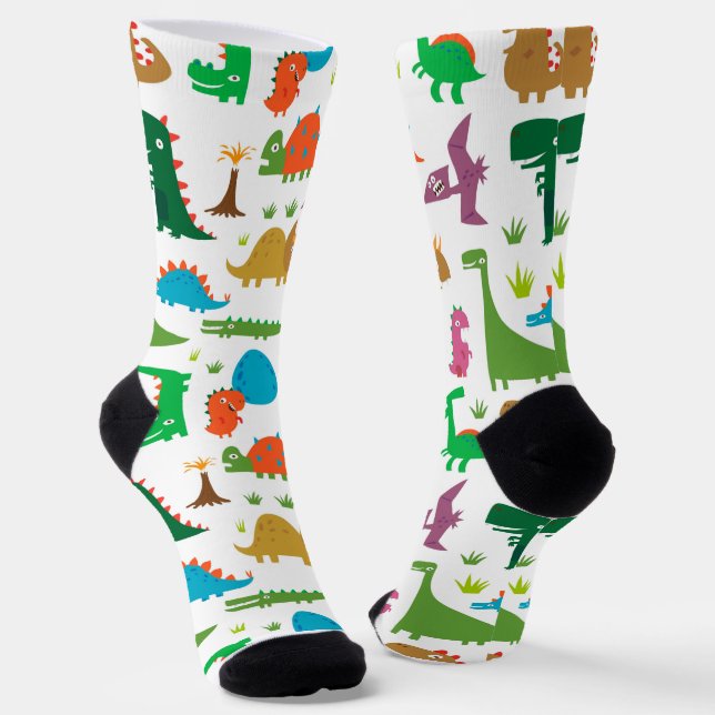 Abstrakte Dinosaurier Socken (Gewinkelt)