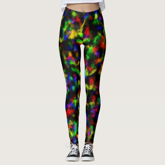 Abstrakte Disco Fox Leggings (Vorderseite)