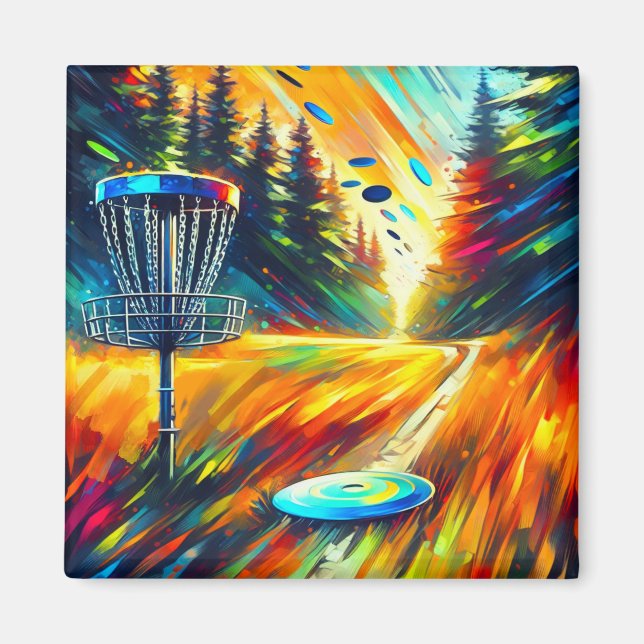 Abstrakte Disk Golf Art Magnet (Vorne)