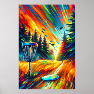Abstrakte Disk Golf Art Poster