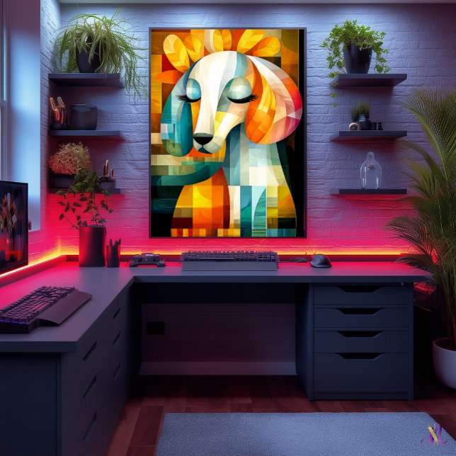 Abstrakte Dog Art - Geometrisches Tierdesign Poster (Von Creator hochgeladen)