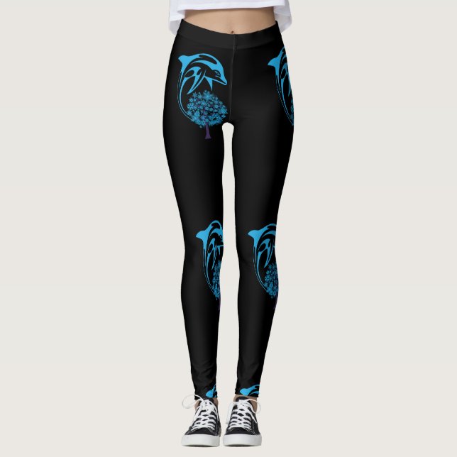 Abstrakte Dolphin-Leggings Leggings (Vorderseite)