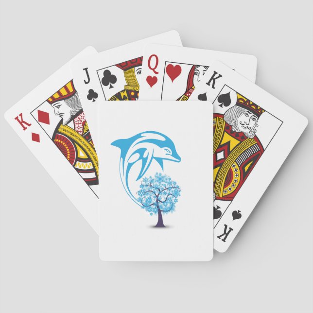 Abstrakte Dolphin Playing Cards Spielkarten (Rückseite)