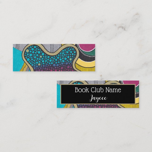 Abstrakte Doodkunst, fließende Formen, Buchmarke Telefonnummerkarte (Vorne/Hinten)