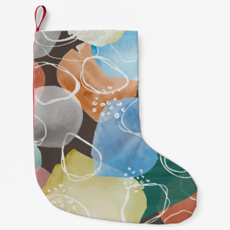 Abstrakte Doodles: Minimalistische Wasserfarbe Kun Kleiner Weihnachtsstrumpf